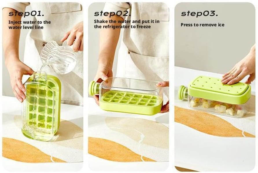 Ice Cube Water Bottle with Straw